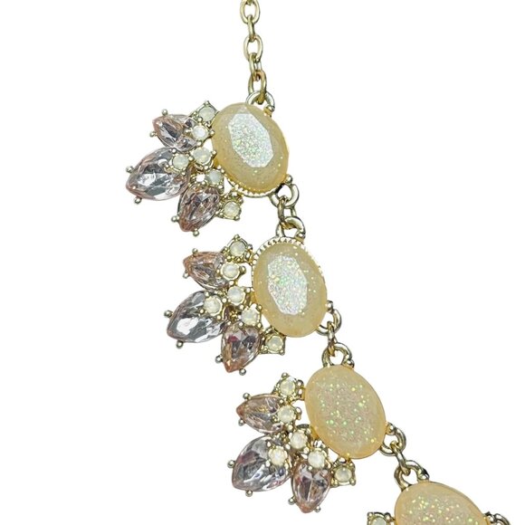 Charming Charlie Statement Necklace W/Opalescent Stones & Crystal Accents (5553) - Picture 2 of 7
